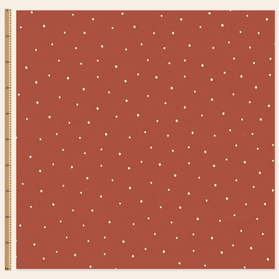Dolce Daisies Fabric, Red Velvet, Sample