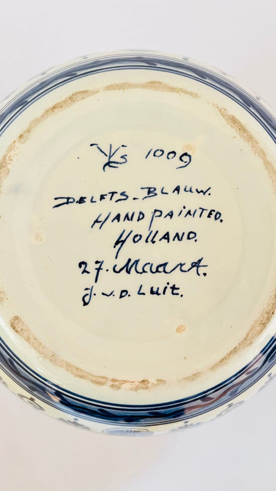 Antique Delft Bird Lamp