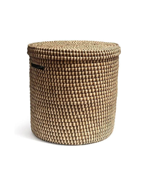 DHIDI: Mocha Checked Laundry Basket