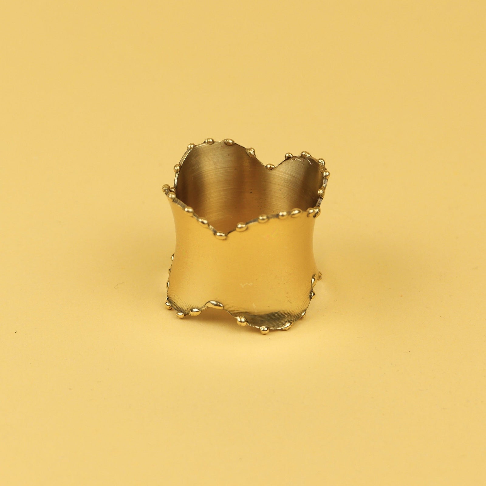 Brass Napkin Ring Scalloped Set of 4