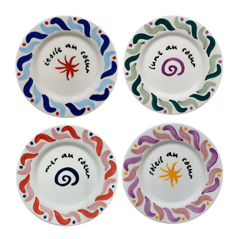 Set of 4 Cala Secreta Dessert Plates
