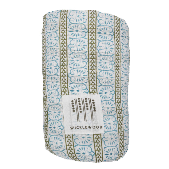 Single Azalea Quilt Blue Green
