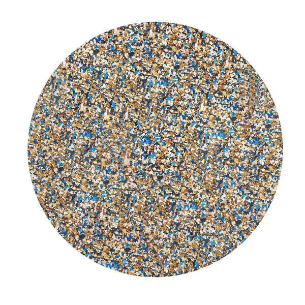 Blue Round Speckled Cork Placemat