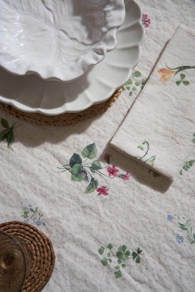 Signs of Spring Spot Linen Tablecloth