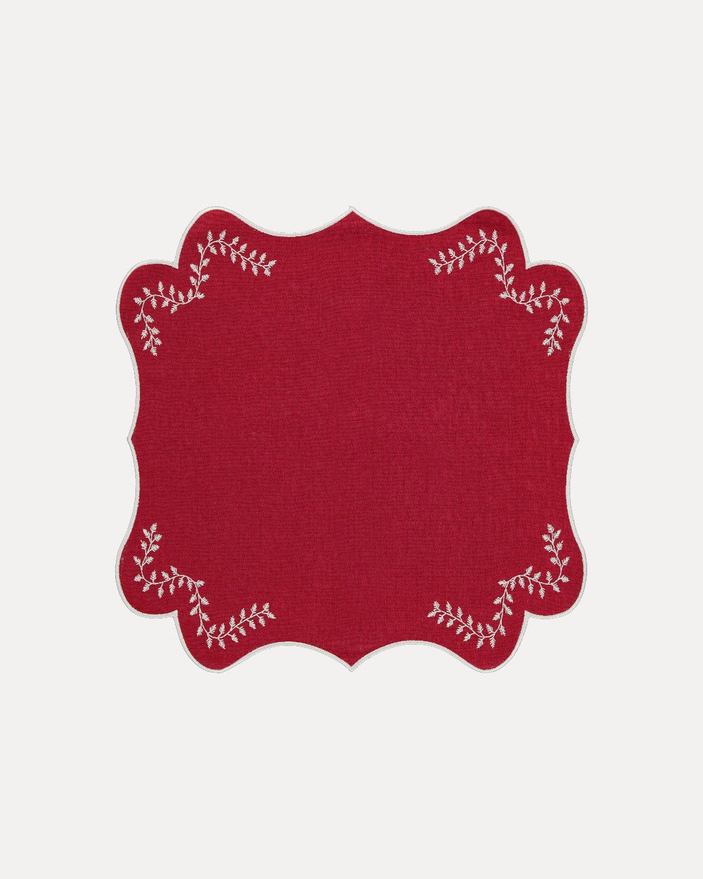 Foliage Placemat, Red with White