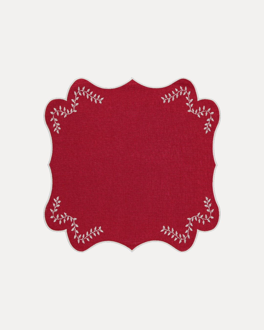 Foliage Placemat, Red with White