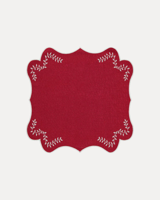 Foliage Placemat, Red with White