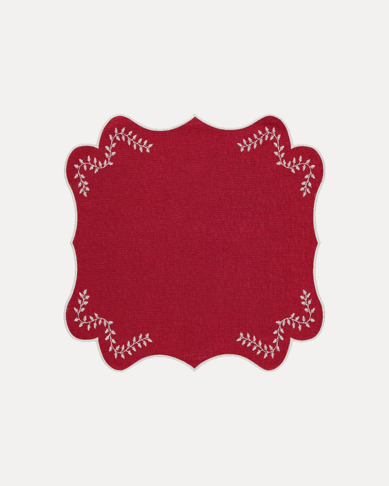 Foliage Placemat, Red with White
