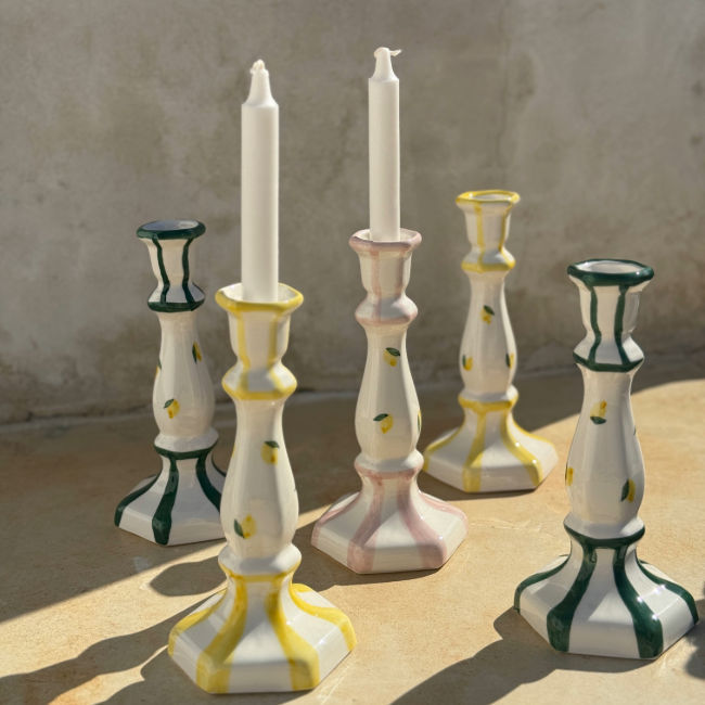 Capri Candlestick Pink - 20cm