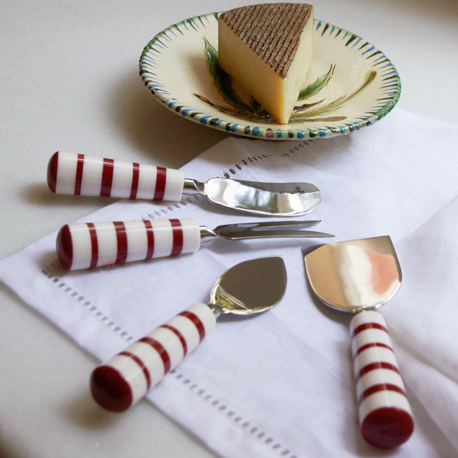 Cheese Cutlery Set Striped Handle