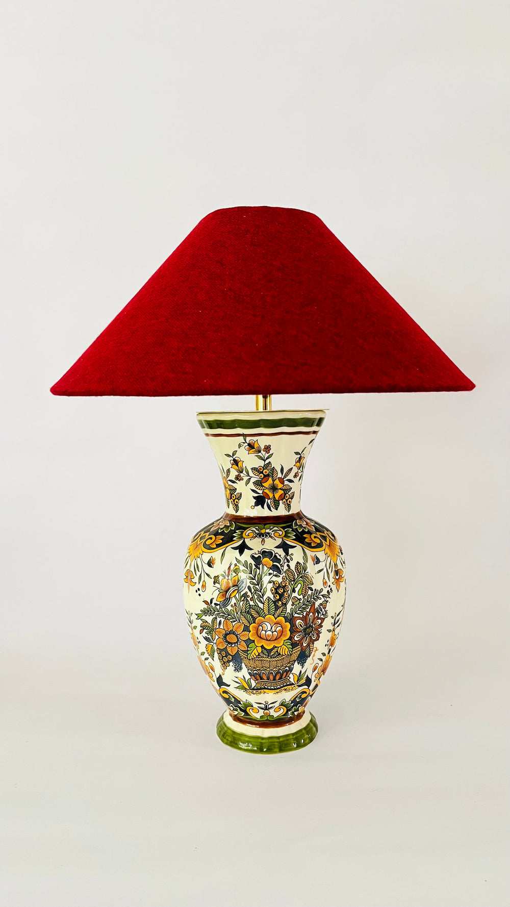 Antique Delft Polychrome Lamp