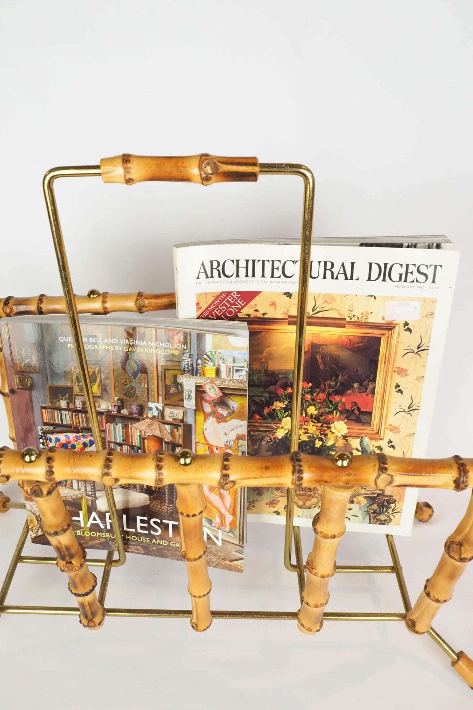 Vintage Bamboo Magazine Rack