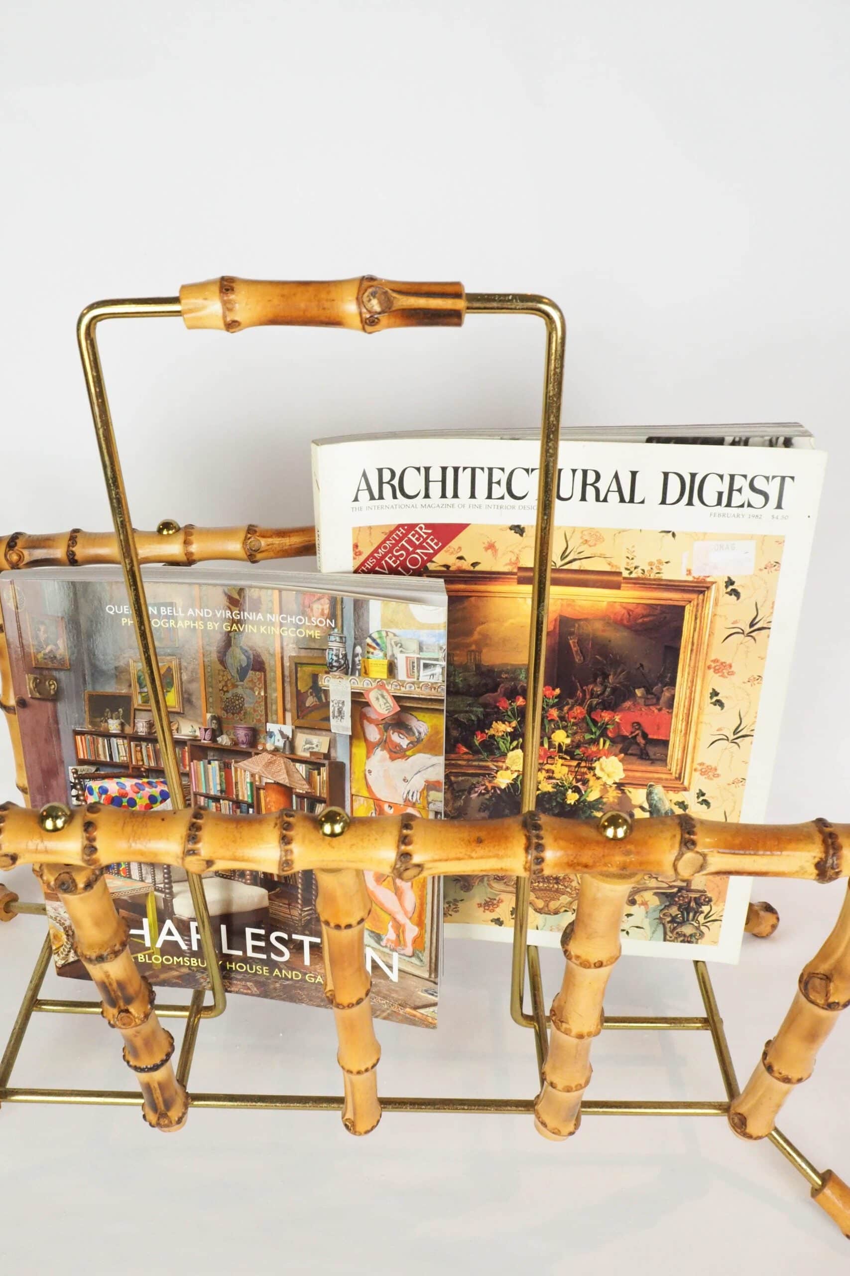 Vintage Bamboo Magazine Rack