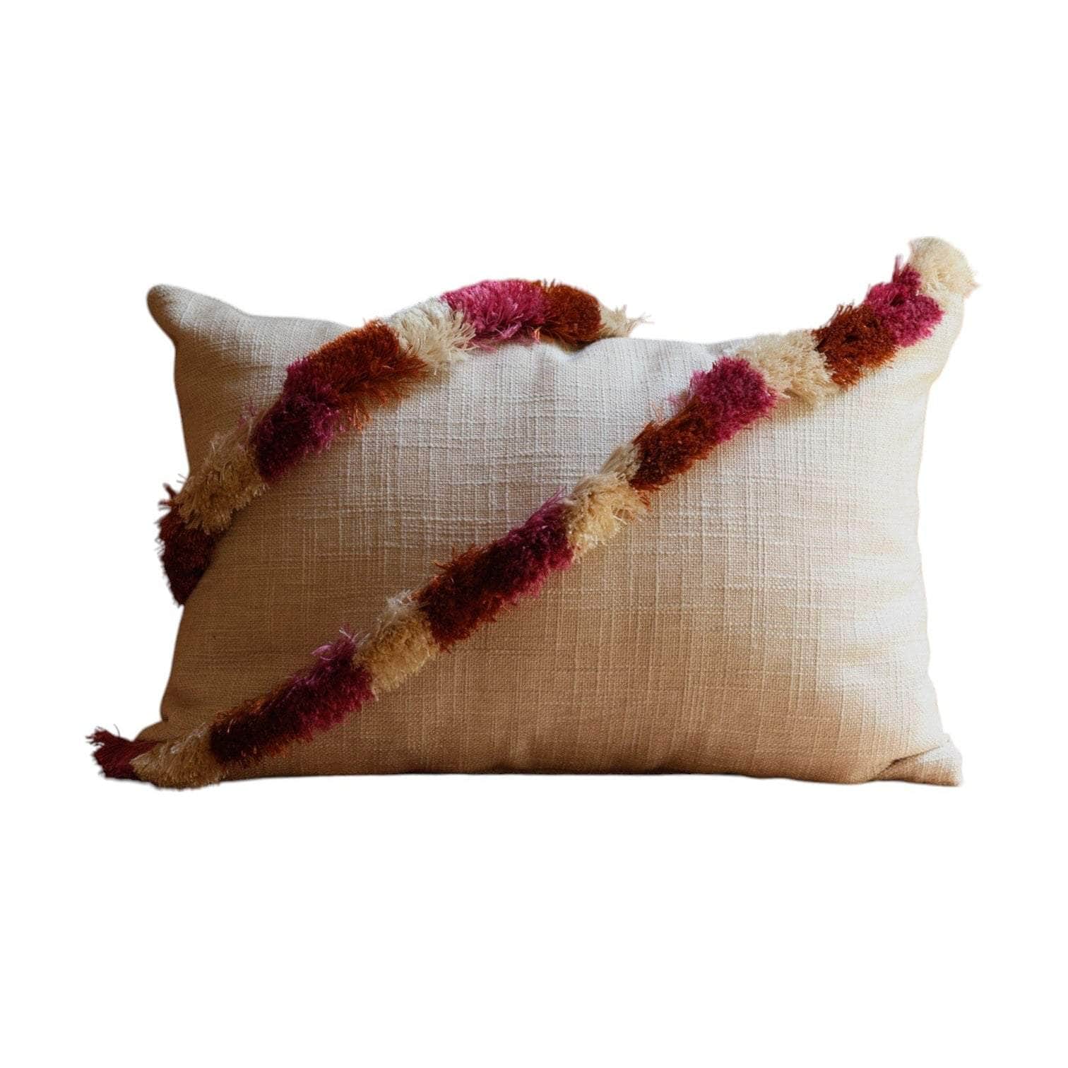 Pillow with Brush Fringe Trim
