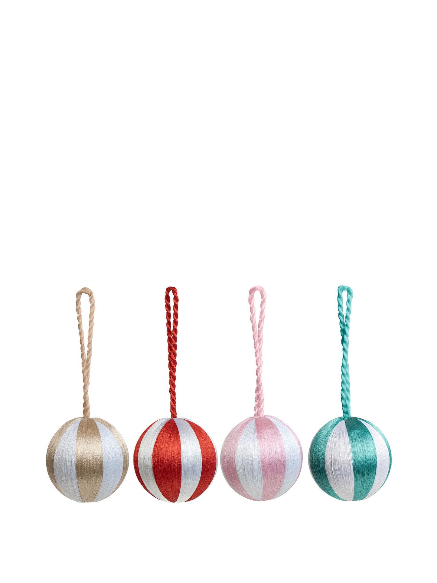 Stripe Bauble S Set/4 - Multi White