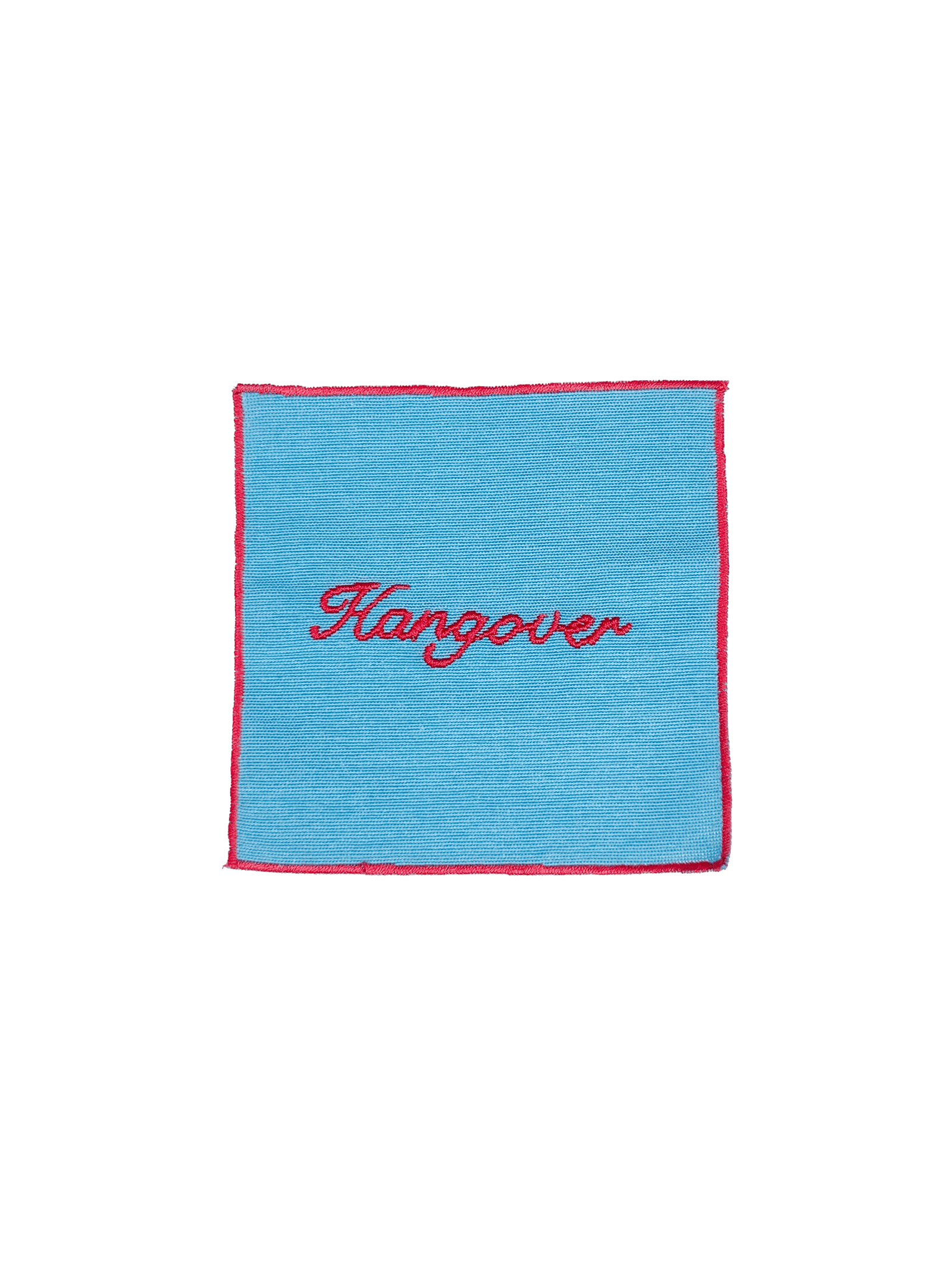 Set of 4 Cocktail Napkins - Light Blue and Red