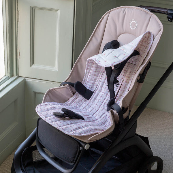 Pram Liner - Anemone / Pink Check