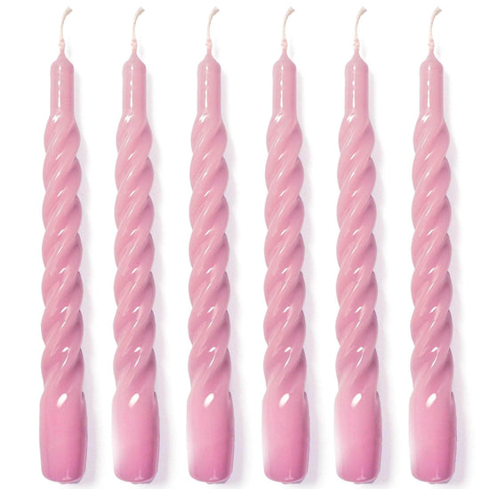 Pink Twisted Gloss Candles - Set of 6