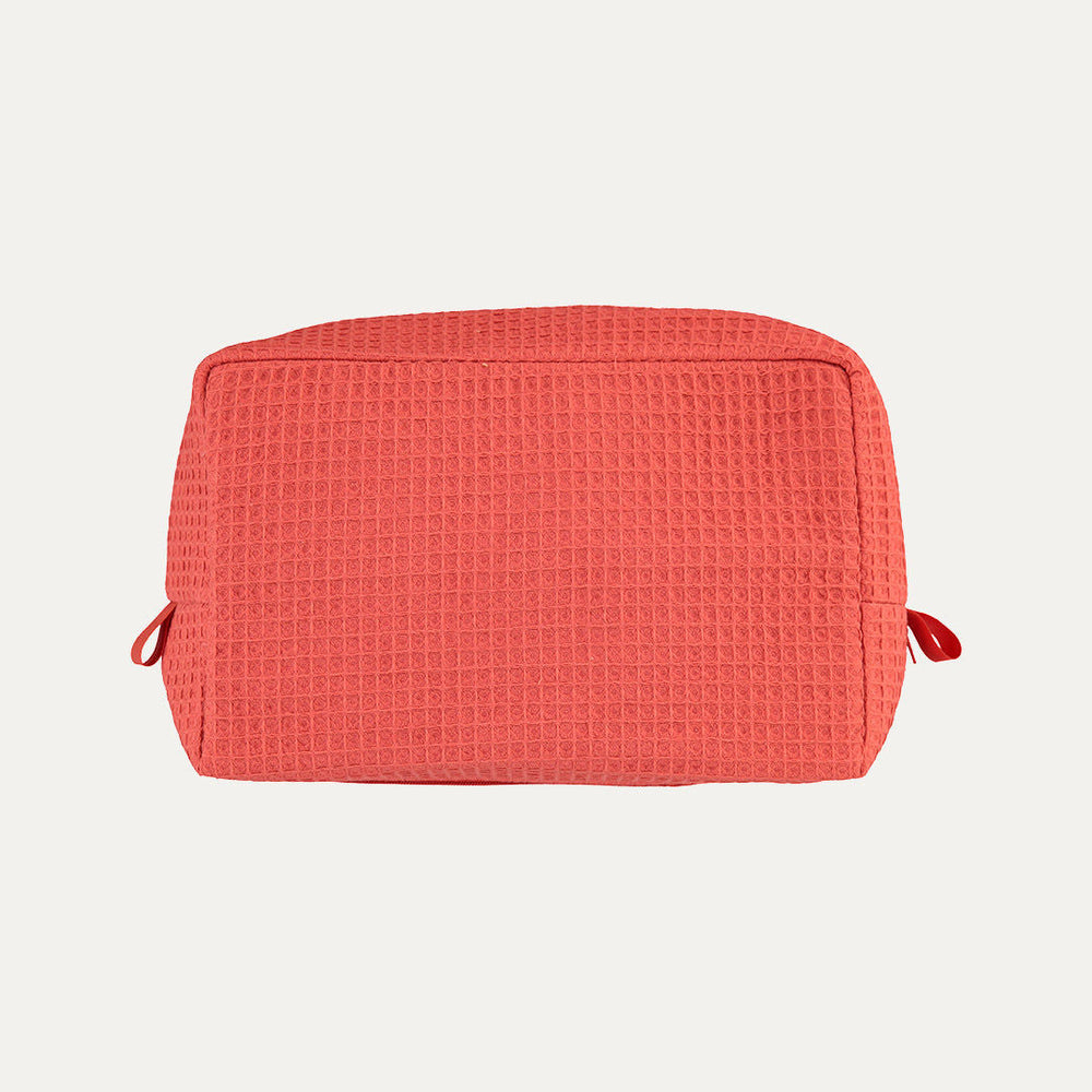 Terracotta Waffle-Cotton Toiletry Bag