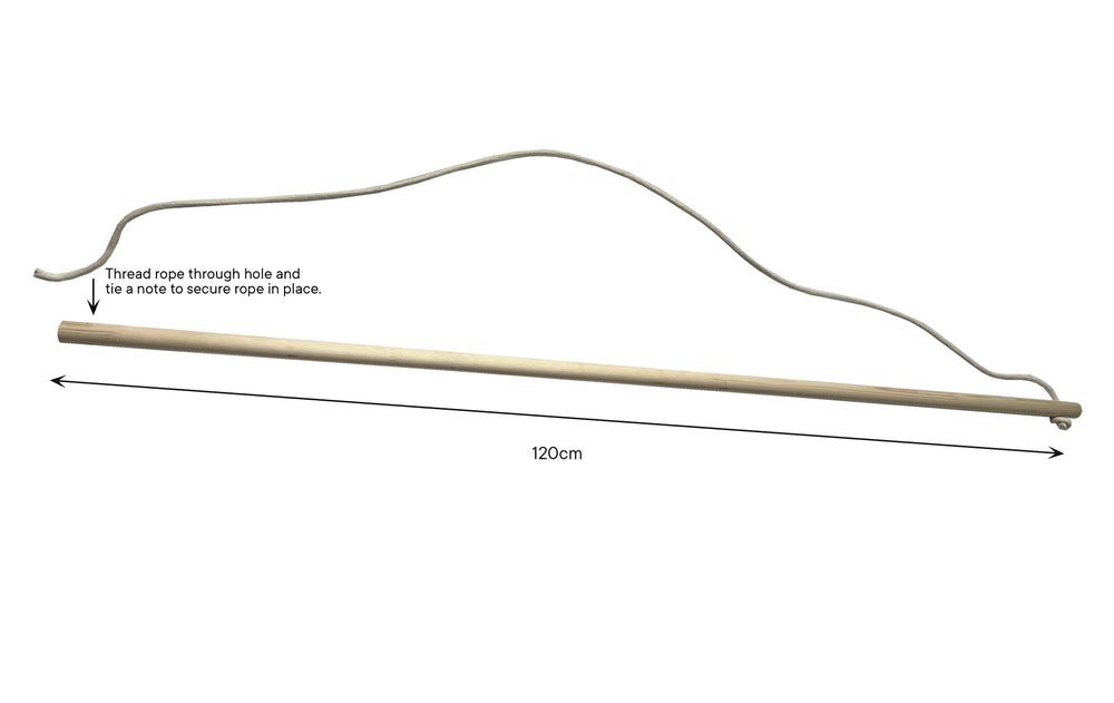 Wall Hanging Pole and Rope for Quilted Wall Hangings