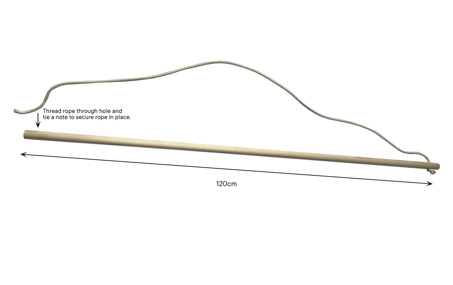 Wall Hanging Pole and Rope for Quilted Wall Hangings