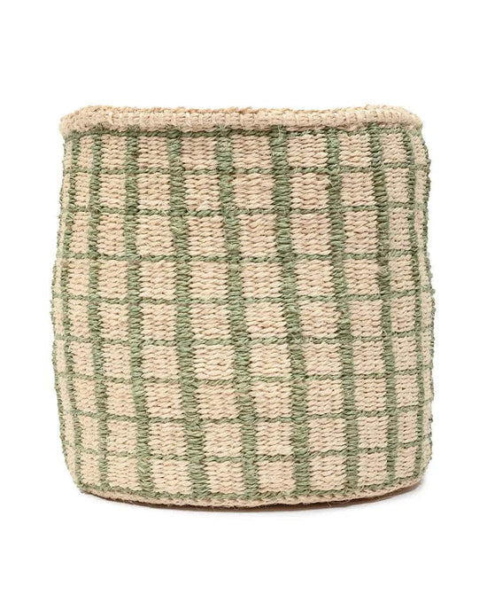 KAGUA: Green Check Woven Storage Basket