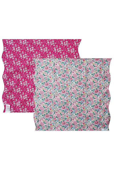 Reversible Wavy Napkin Set made with Liberty Fabric Betsy Blossom Pink & Capel