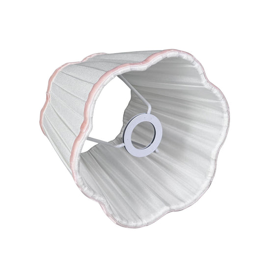 Lampshade White & Pink Ribbon