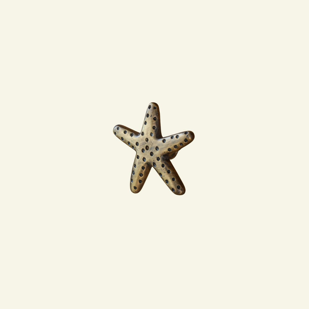 Starfish Knob, Antique Brass