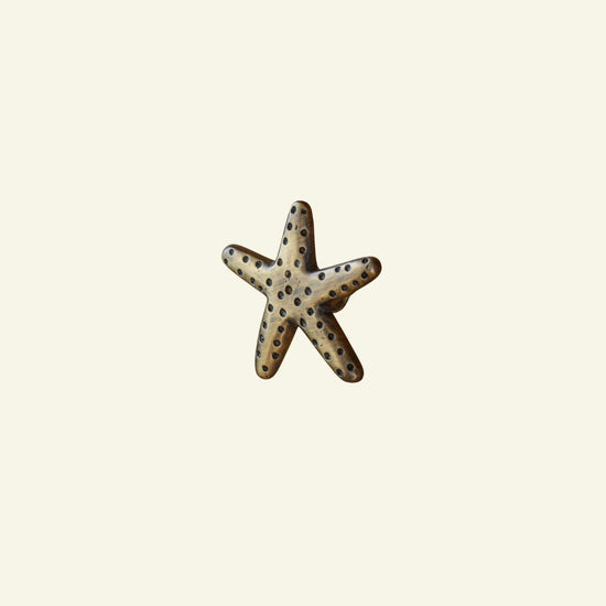 Starfish Knob, Antique Brass