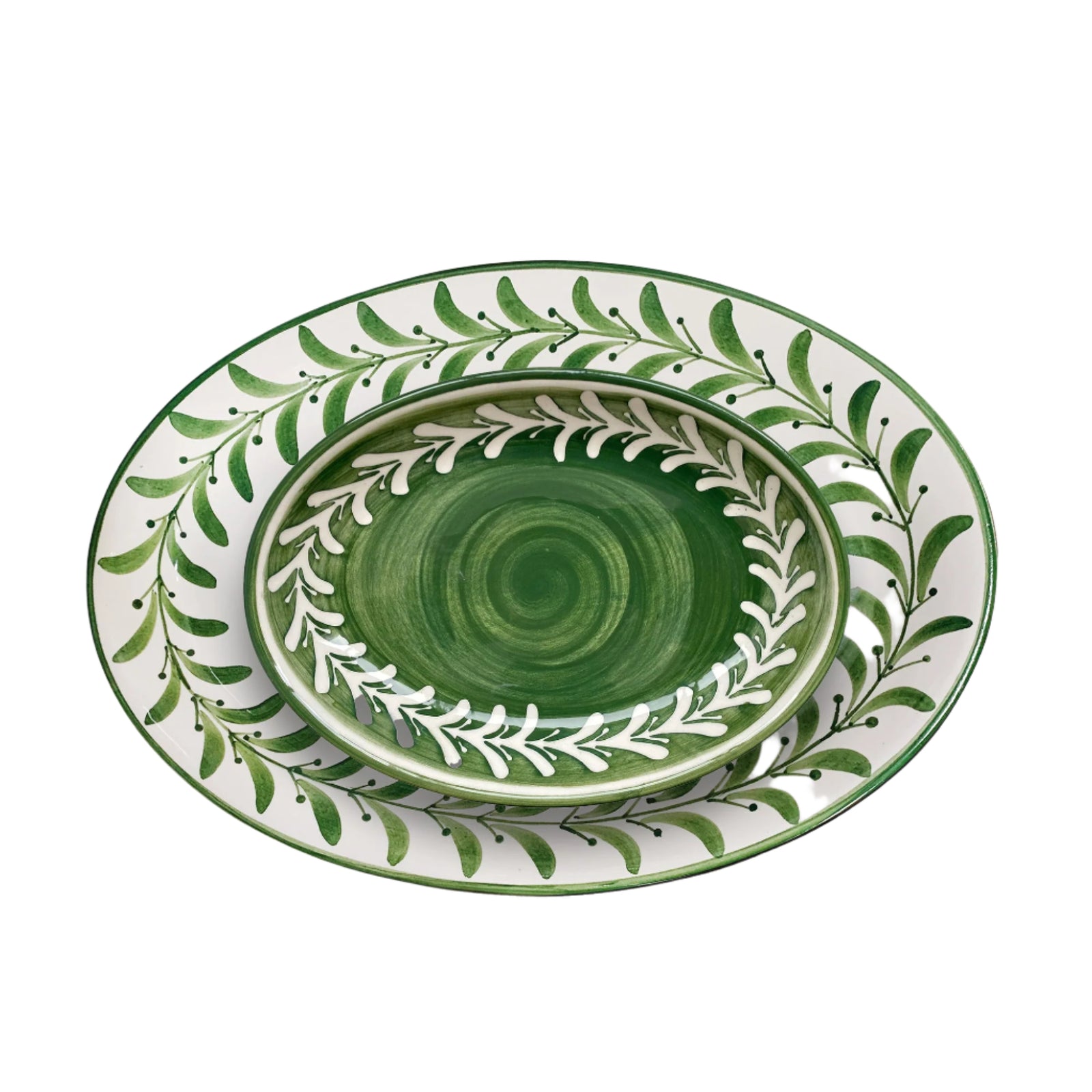 Helecho Serving Trays (set of two) - Fern Green