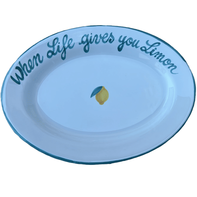 "When life gives you Lemon" Oval Platter - 30 cm