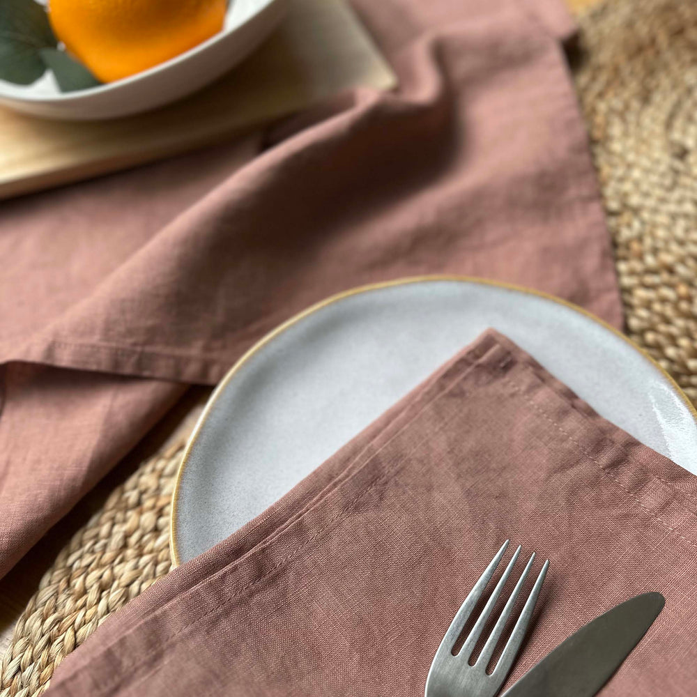 100% Linen Napkins OEKO-TEX® Certified – Faded Blush X2