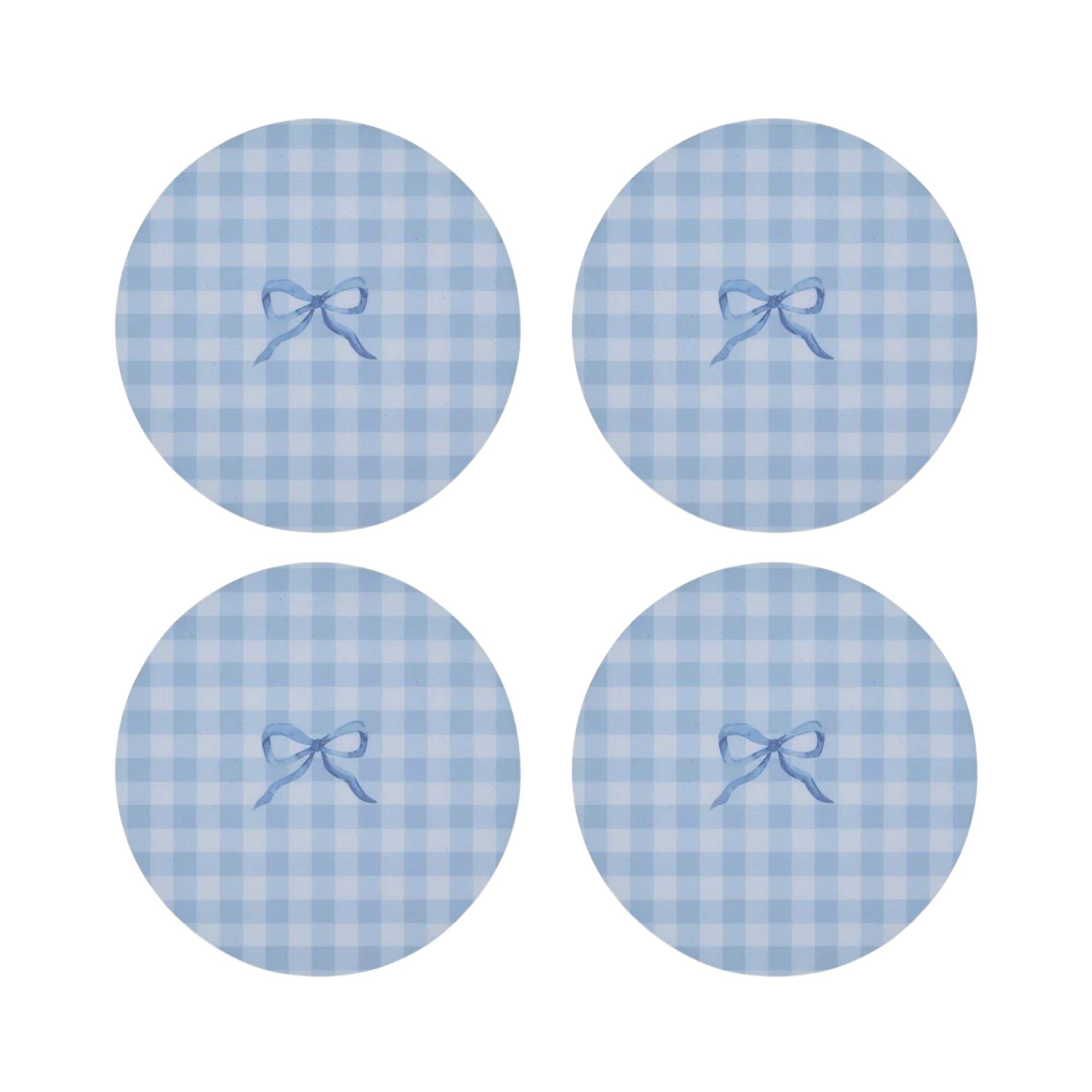 Blue Gingham Coasters- Set of 4