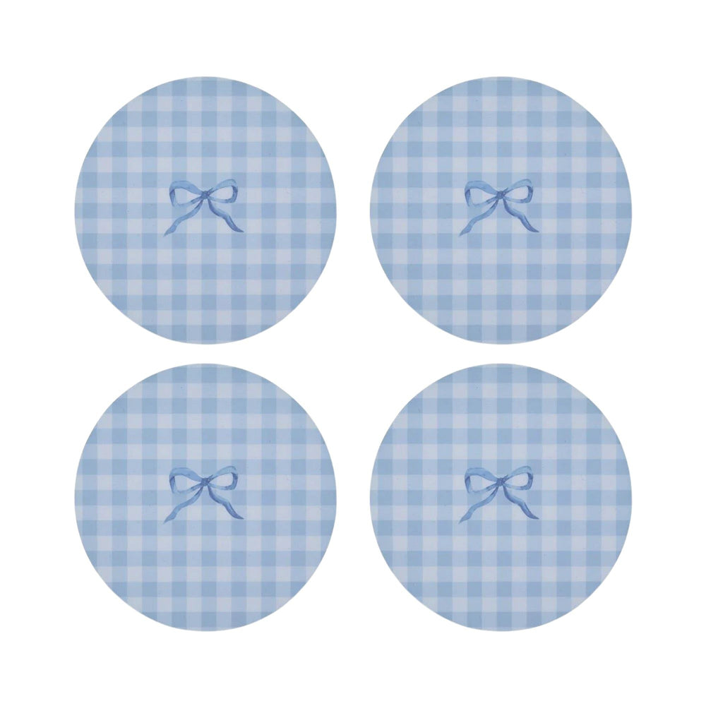 Blue Gingham Coasters- Set of 4