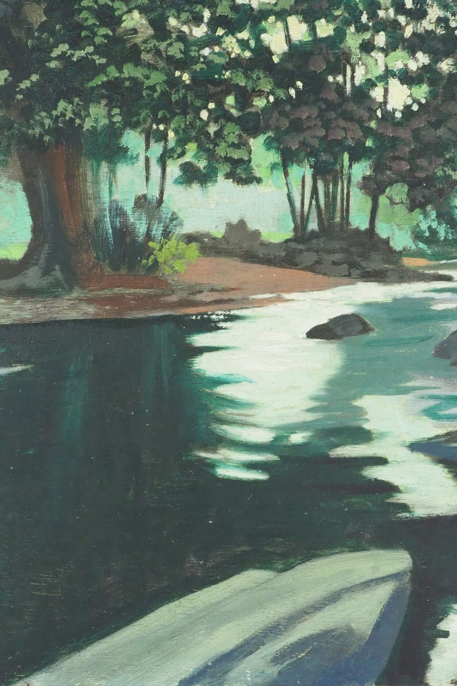 Vintage Landscape Oil on Board Painting
