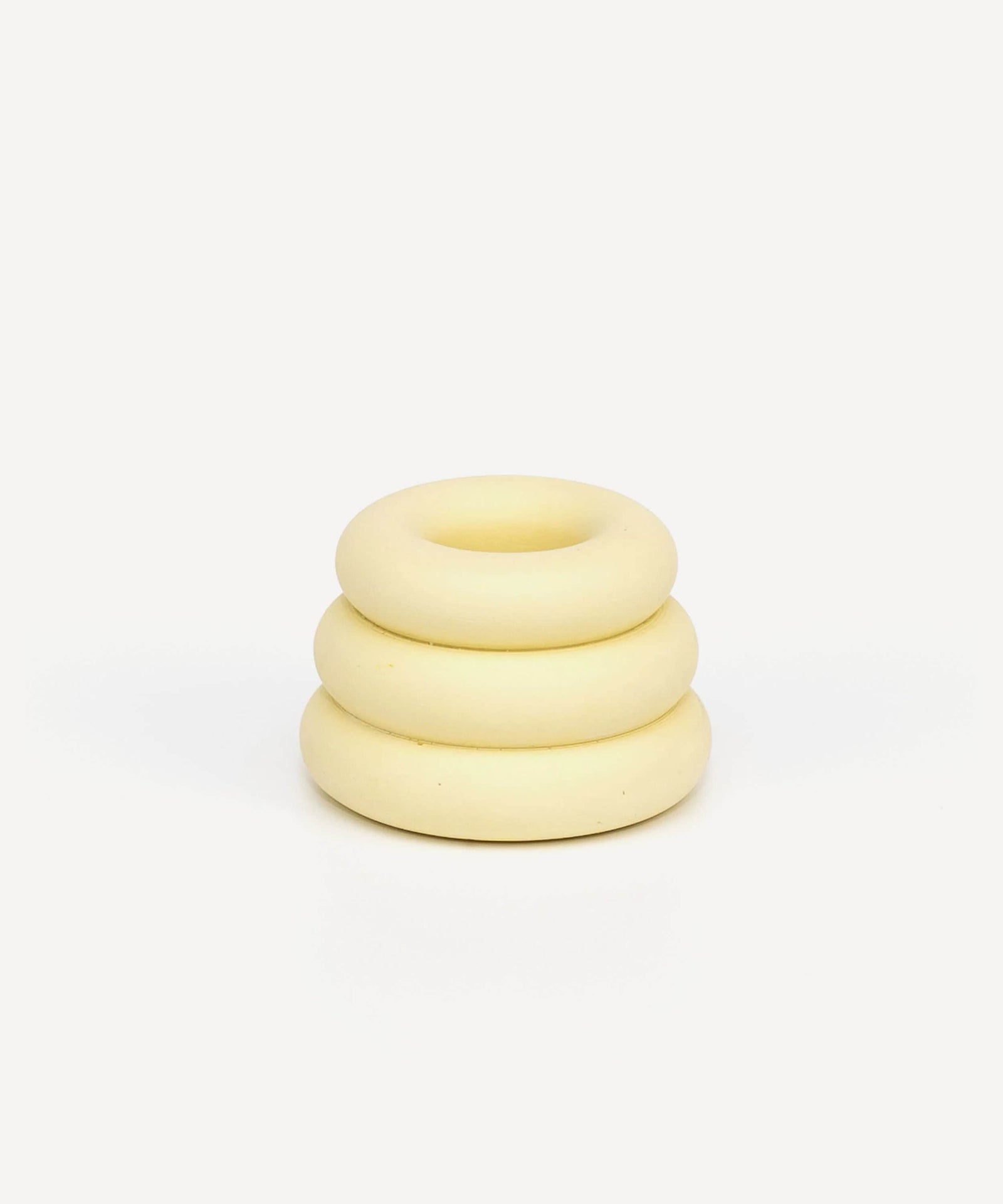 Pale Yellow Triple O Candleholder