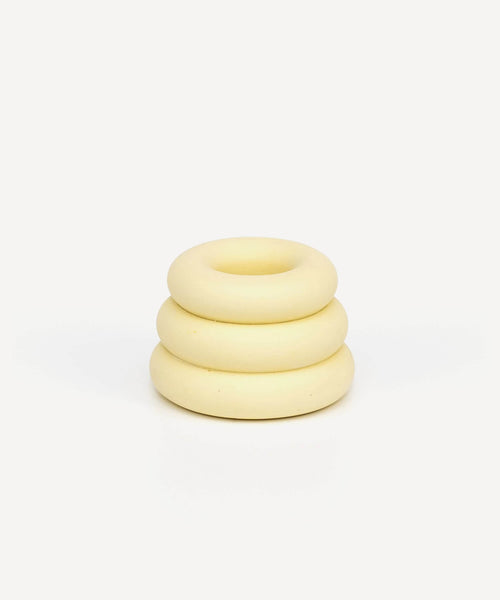 Pale Yellow Triple O Candleholder
