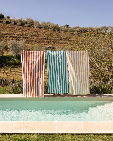 Green Striped Beach Towel