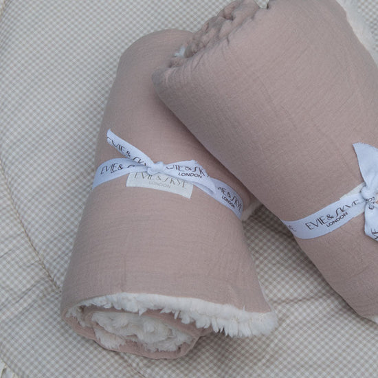 Organic Sherpa Muslin Baby Blanket - Mocha