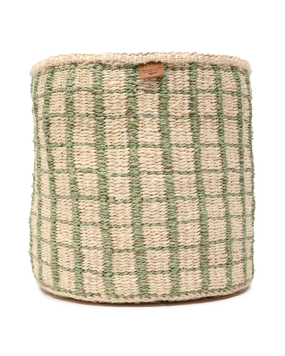 KAGUA: Green Check Woven Storage Basket