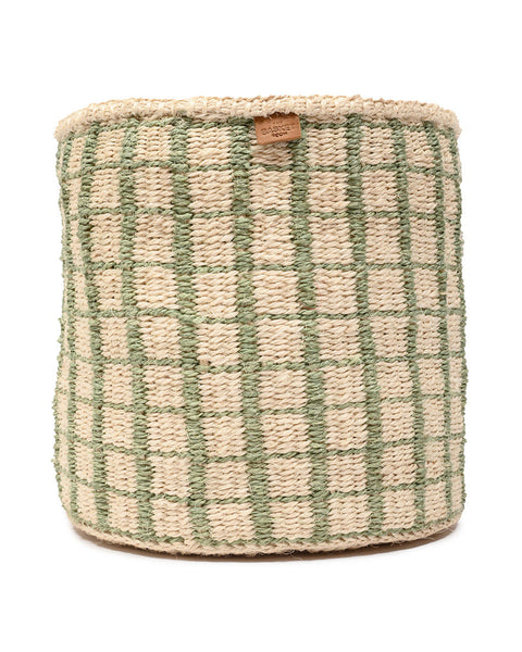 KAGUA: Green Check Woven Storage Basket