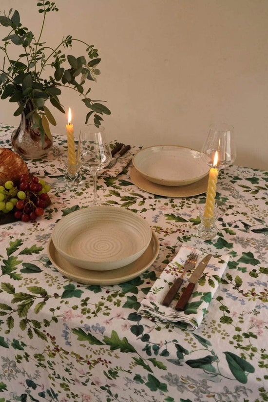 Winter Wildflowers Linen Tablecloth