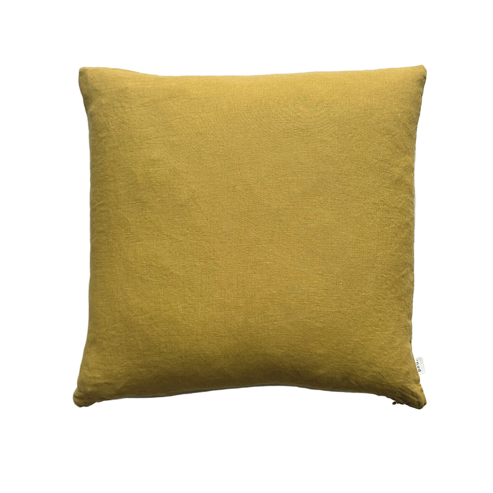Miller Linen Cushion Ochre Square - OEKO-TEX Certified