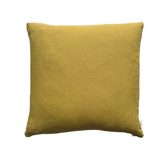 Miller Linen Cushion Ochre Square - OEKO-TEX Certified