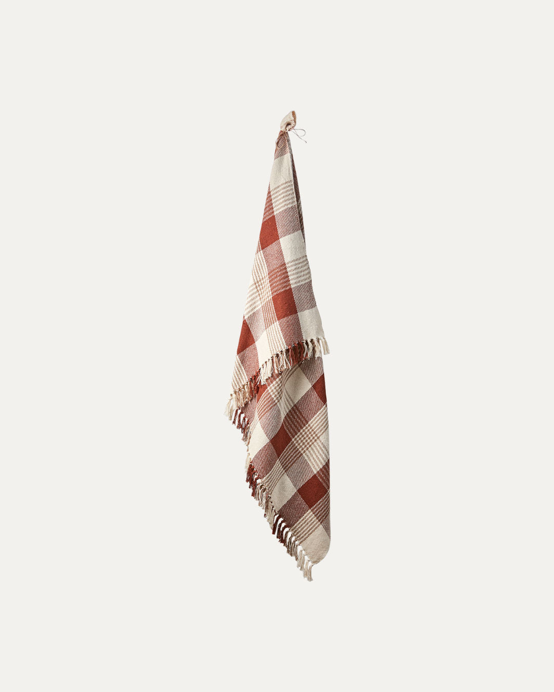 Scottish Throw, Terracotta, Beige and Off-White