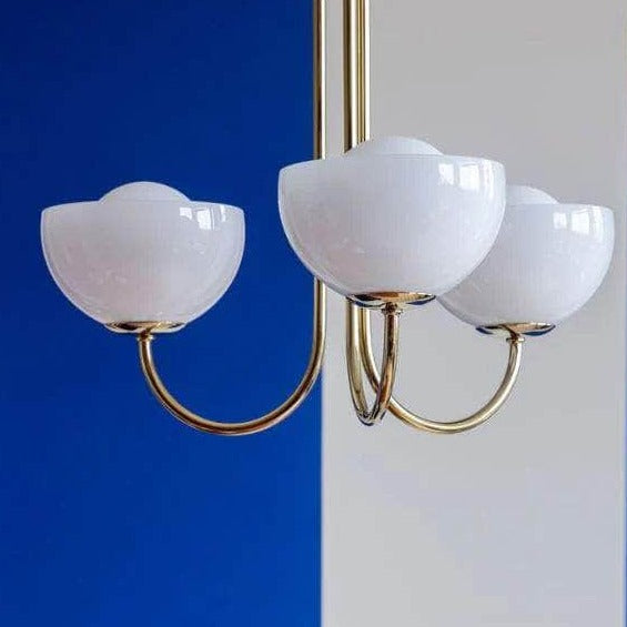 Brass 3 Light Dome Ceiling Light