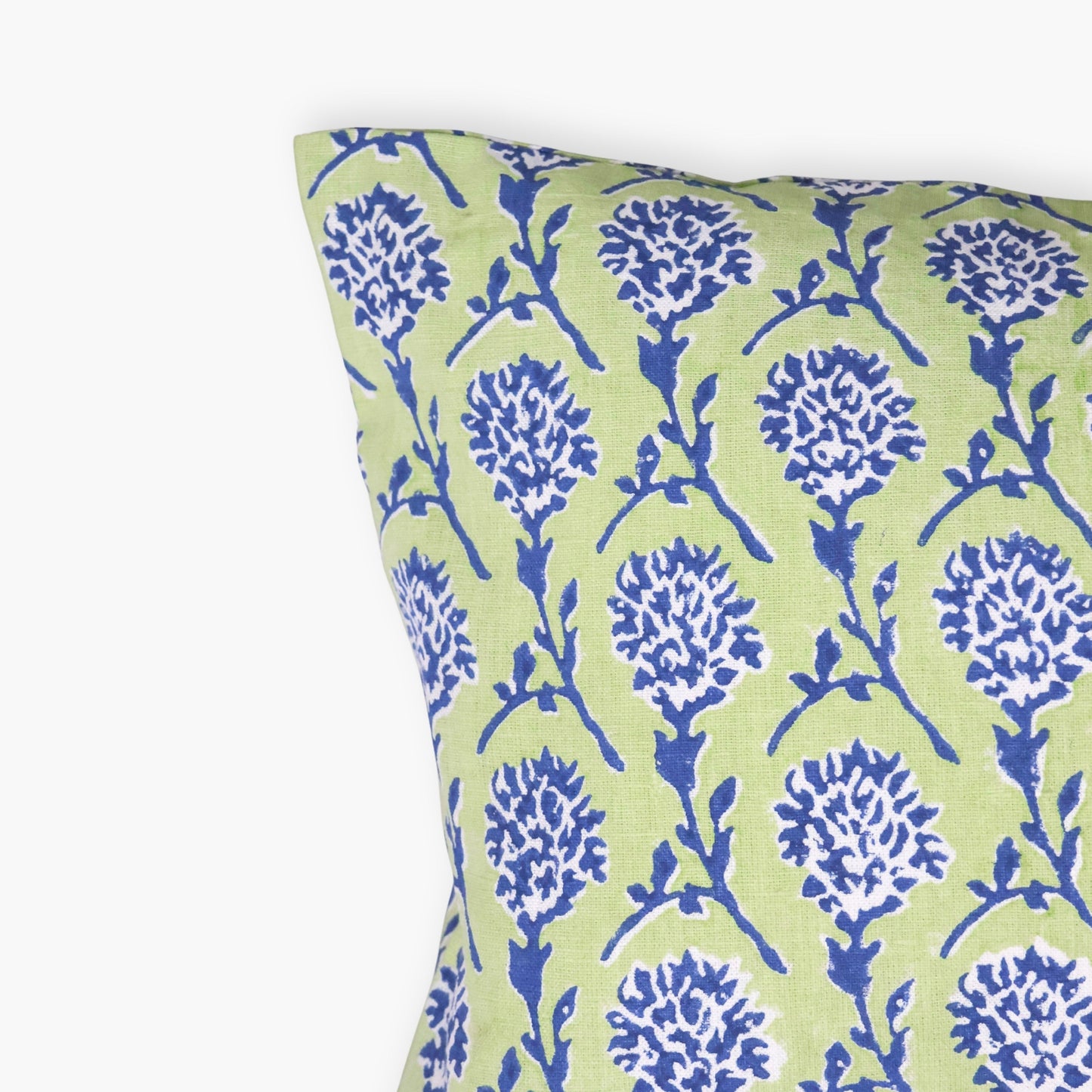 Nikhar - Lumbar Linen Throw Pillow Cover - Lily Green