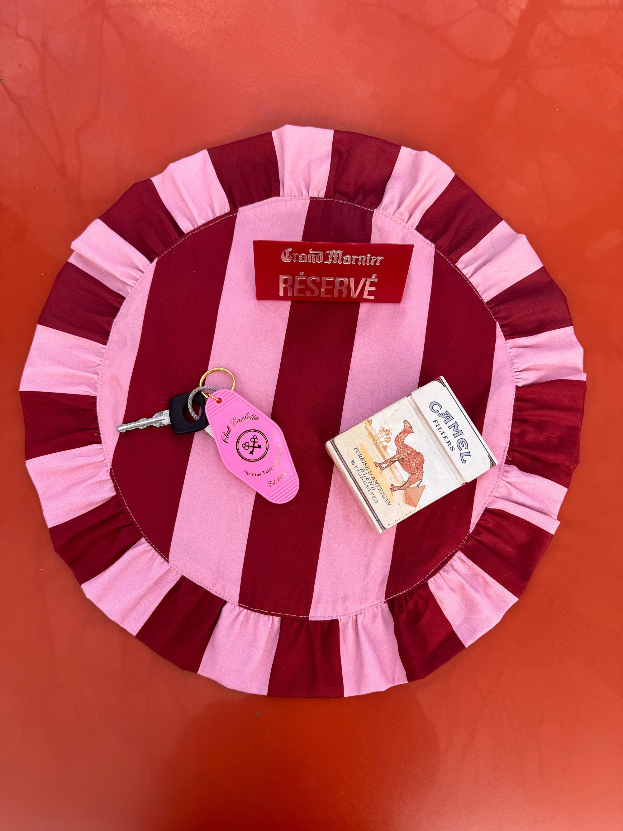 Set of 2 Darcy Placemats Red/Pink