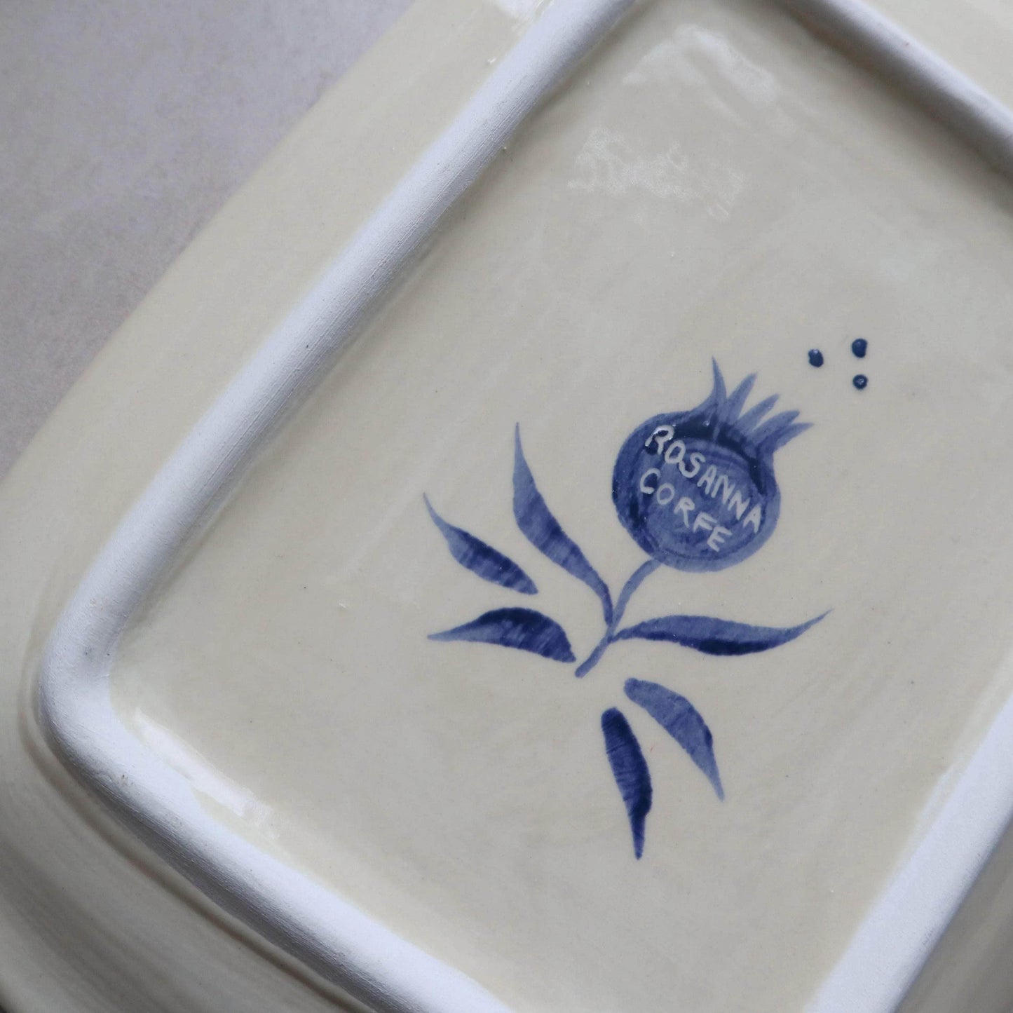 Pomegranate Tree Butter Dish - Blue